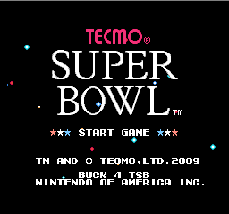 Tecmo Super Bowl 2009-2010 Title Screen